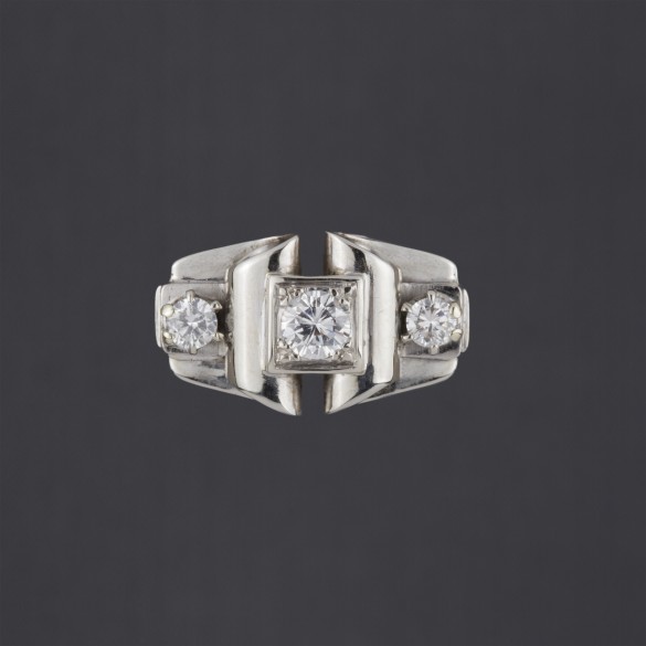 Bague or blanc diamants